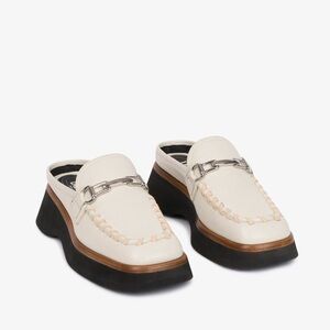 Labucq koko moc mules loafers white
